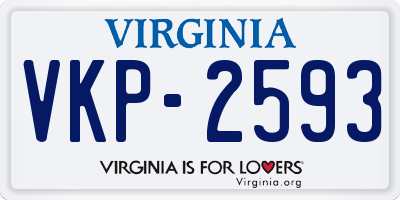 VA license plate VKP2593