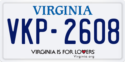 VA license plate VKP2608