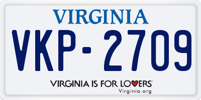 VA license plate VKP2709