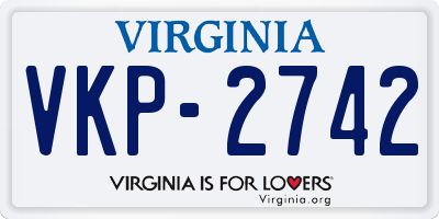 VA license plate VKP2742