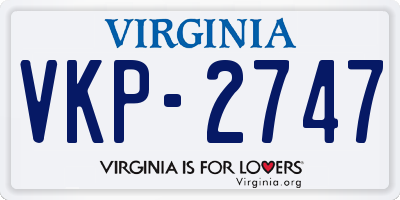 VA license plate VKP2747