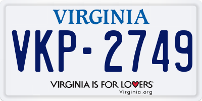 VA license plate VKP2749