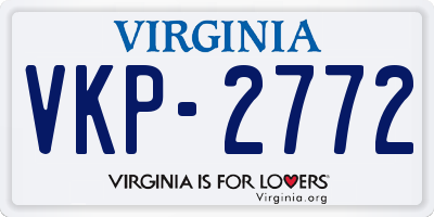 VA license plate VKP2772