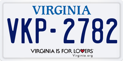 VA license plate VKP2782