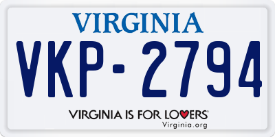 VA license plate VKP2794