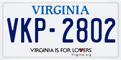 VA license plate VKP2802