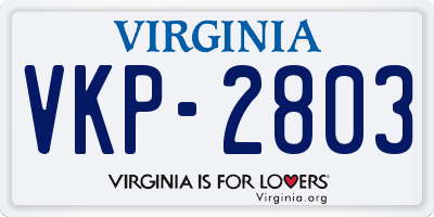 VA license plate VKP2803