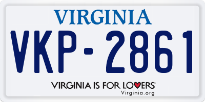VA license plate VKP2861