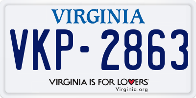 VA license plate VKP2863