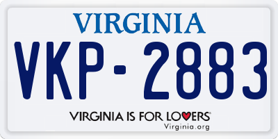 VA license plate VKP2883