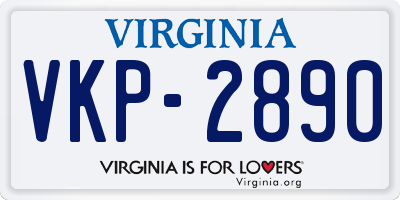 VA license plate VKP2890