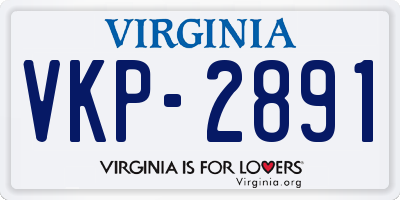 VA license plate VKP2891