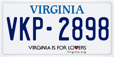 VA license plate VKP2898