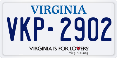 VA license plate VKP2902