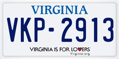 VA license plate VKP2913
