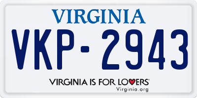 VA license plate VKP2943