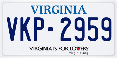 VA license plate VKP2959