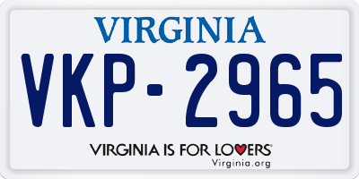 VA license plate VKP2965