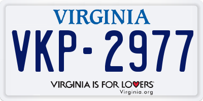 VA license plate VKP2977