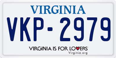 VA license plate VKP2979