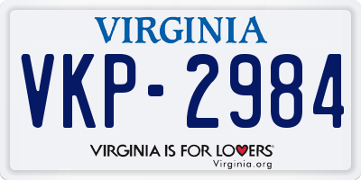 VA license plate VKP2984