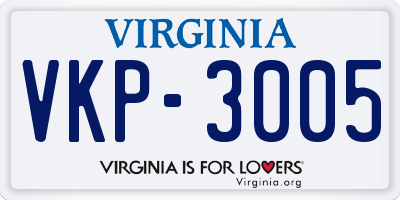 VA license plate VKP3005