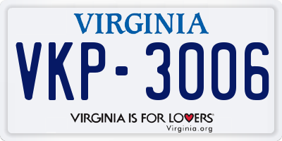 VA license plate VKP3006