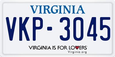 VA license plate VKP3045