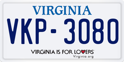 VA license plate VKP3080