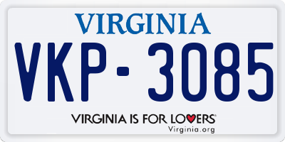 VA license plate VKP3085