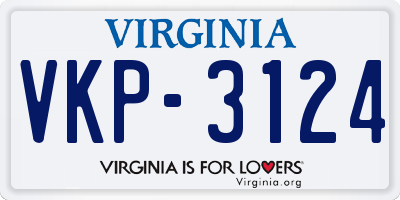 VA license plate VKP3124