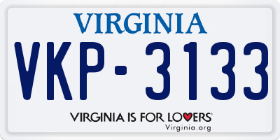 VA license plate VKP3133
