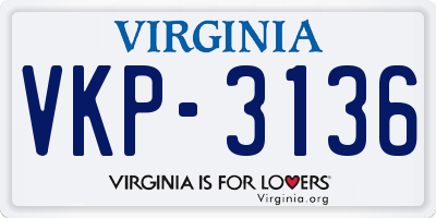 VA license plate VKP3136