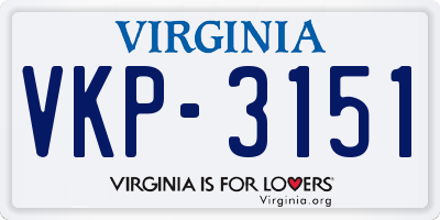 VA license plate VKP3151