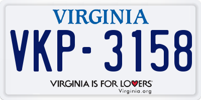 VA license plate VKP3158