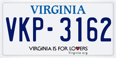 VA license plate VKP3162