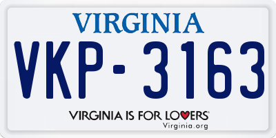 VA license plate VKP3163