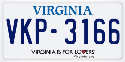 VA license plate VKP3166