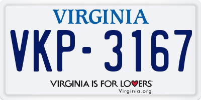 VA license plate VKP3167