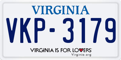VA license plate VKP3179