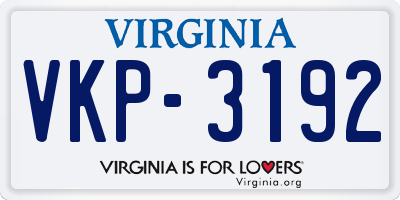 VA license plate VKP3192