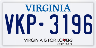 VA license plate VKP3196