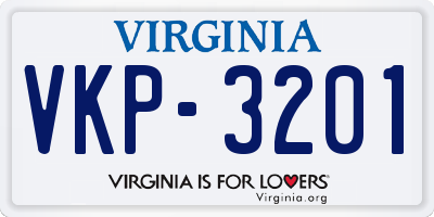 VA license plate VKP3201