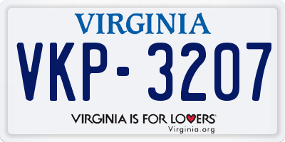 VA license plate VKP3207