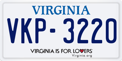 VA license plate VKP3220