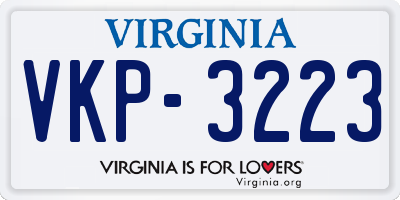 VA license plate VKP3223