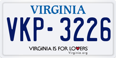 VA license plate VKP3226