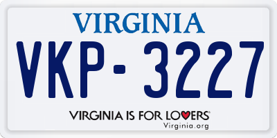 VA license plate VKP3227