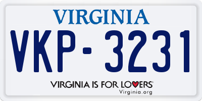 VA license plate VKP3231