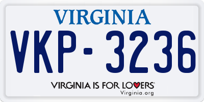 VA license plate VKP3236